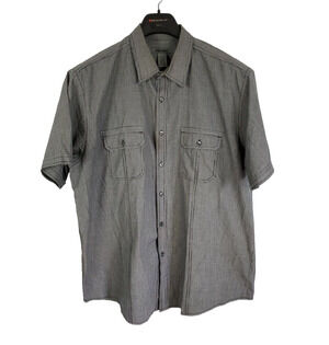 Spring Mercer Shirt Mens XXL Button Front Grey Workwear Office Casual Pockets